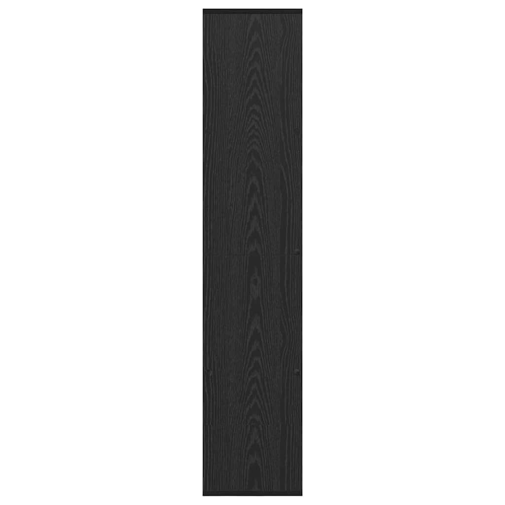 Bücherregal Schwarz Eichen-Optik 132 x 29 x 141.5 cm