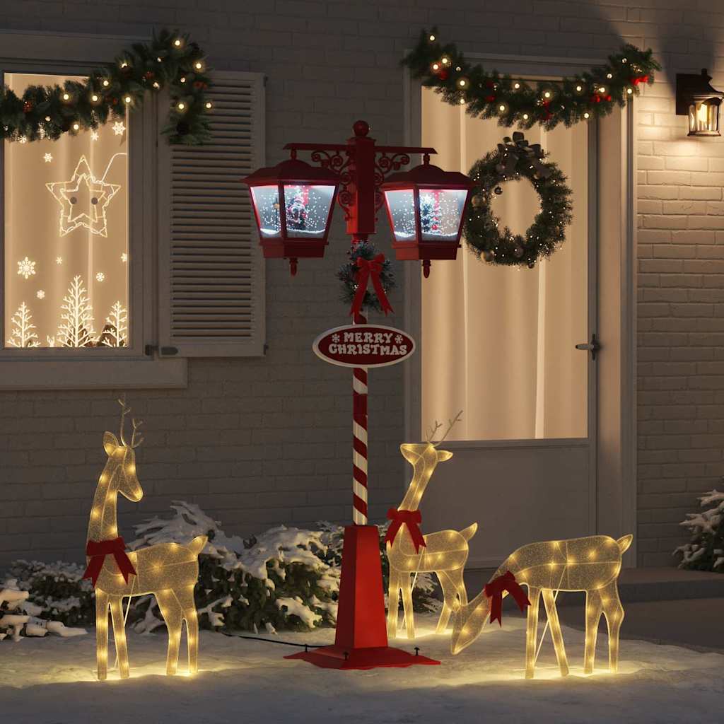 Weihnachtsstraßenlampe mit 2 Laternen Rot 40,5 x 80 x 188 cm