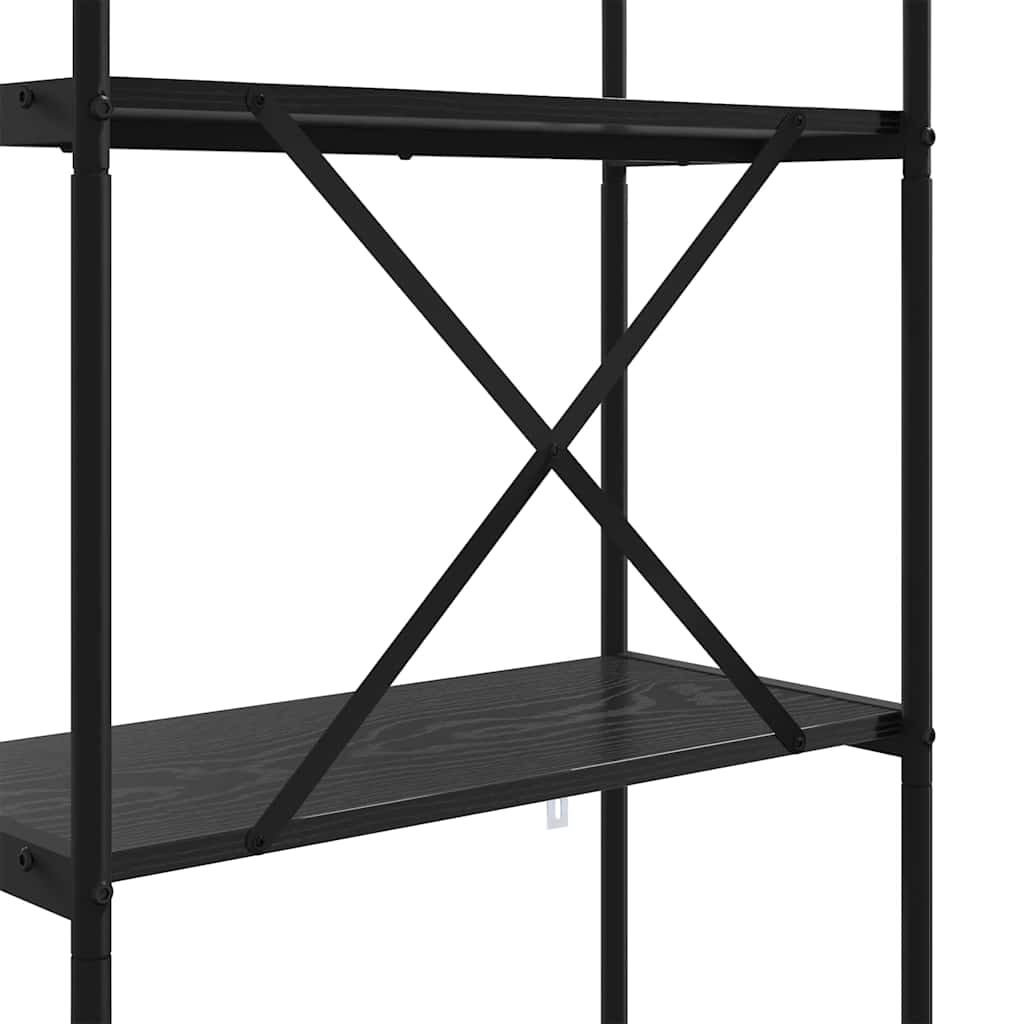 Regal Schwarz Eichen-Optik 80 x 30 x 146 cm Holzwerkstoff