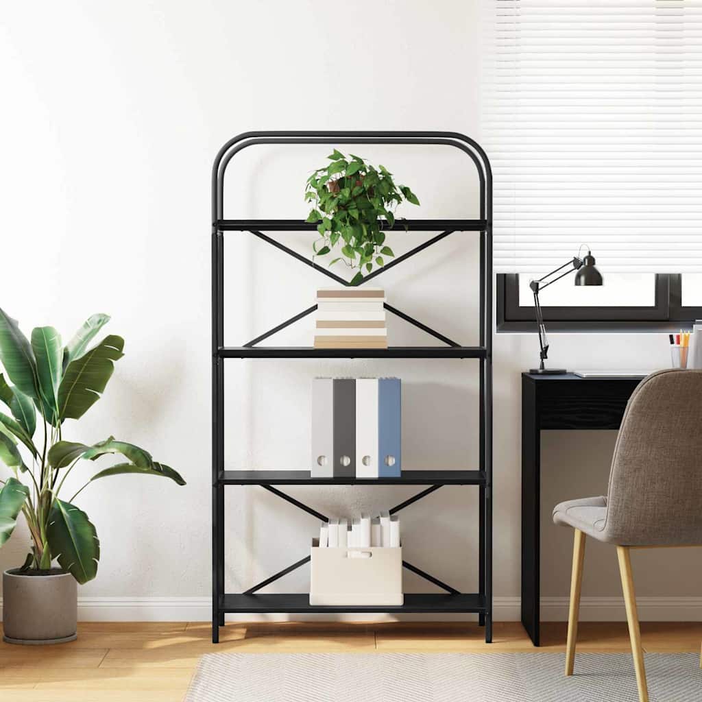 Regal Schwarz Eichen-Optik 80 x 30 x 146 cm Holzwerkstoff