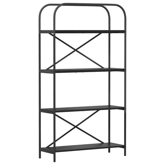 Regal Schwarz Eichen-Optik 80 x 30 x 146 cm Holzwerkstoff