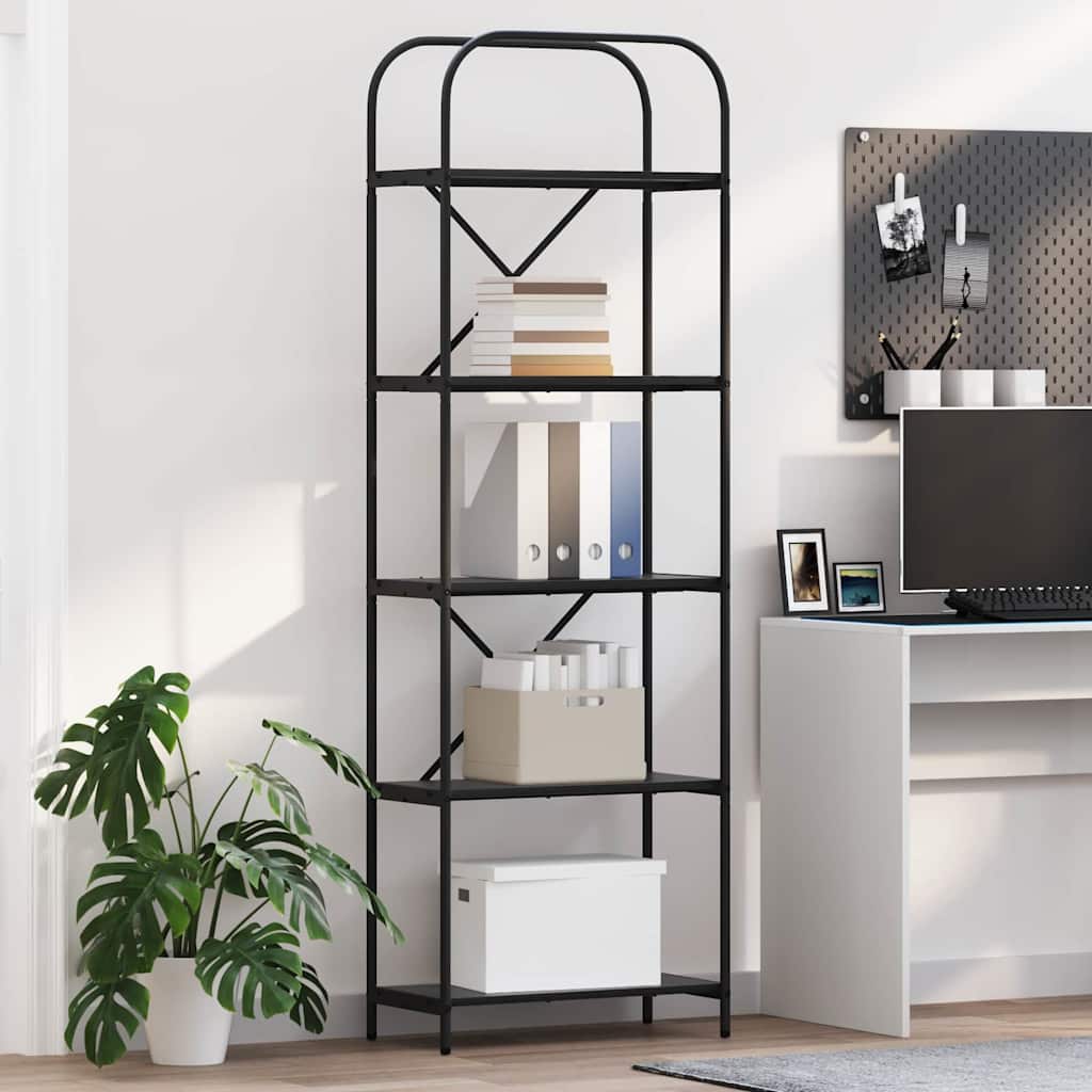 Regal Schwarz Eichen-Optik 60 x 30 x 183 cm Holzwerkstoff