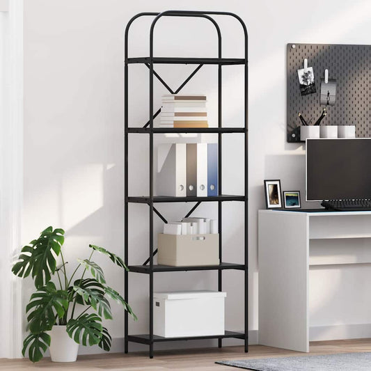 Regal Schwarz Eichen-Optik 60 x 30 x 183 cm Holzwerkstoff