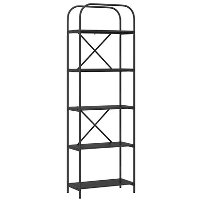 Regal Schwarz Eichen-Optik 60 x 30 x 183 cm Holzwerkstoff