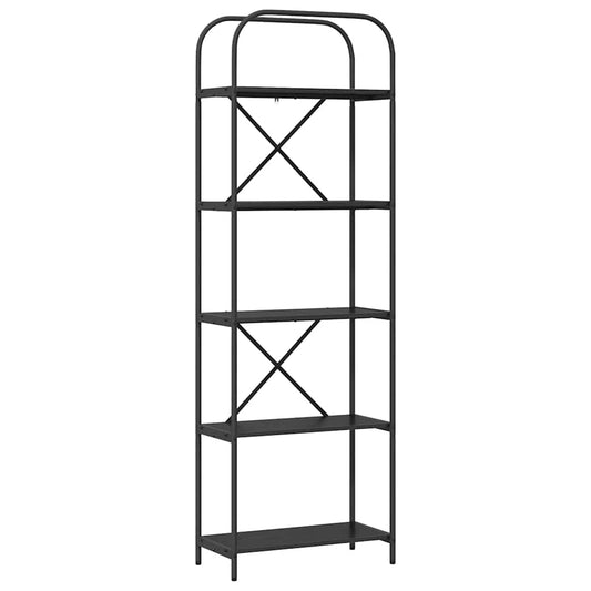 Regal Schwarz Eichen-Optik 60 x 30 x 183 cm Holzwerkstoff