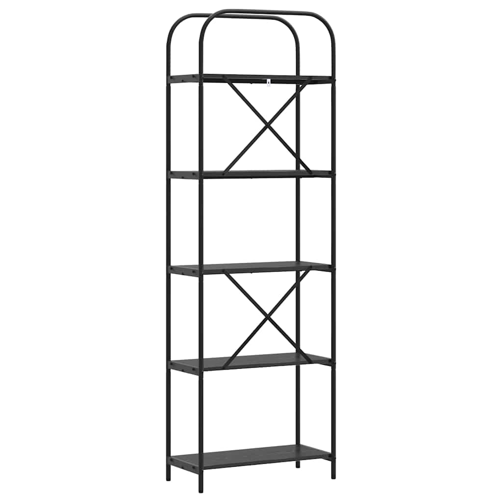 Regal Schwarz Eichen-Optik 60 x 30 x 183 cm Holzwerkstoff