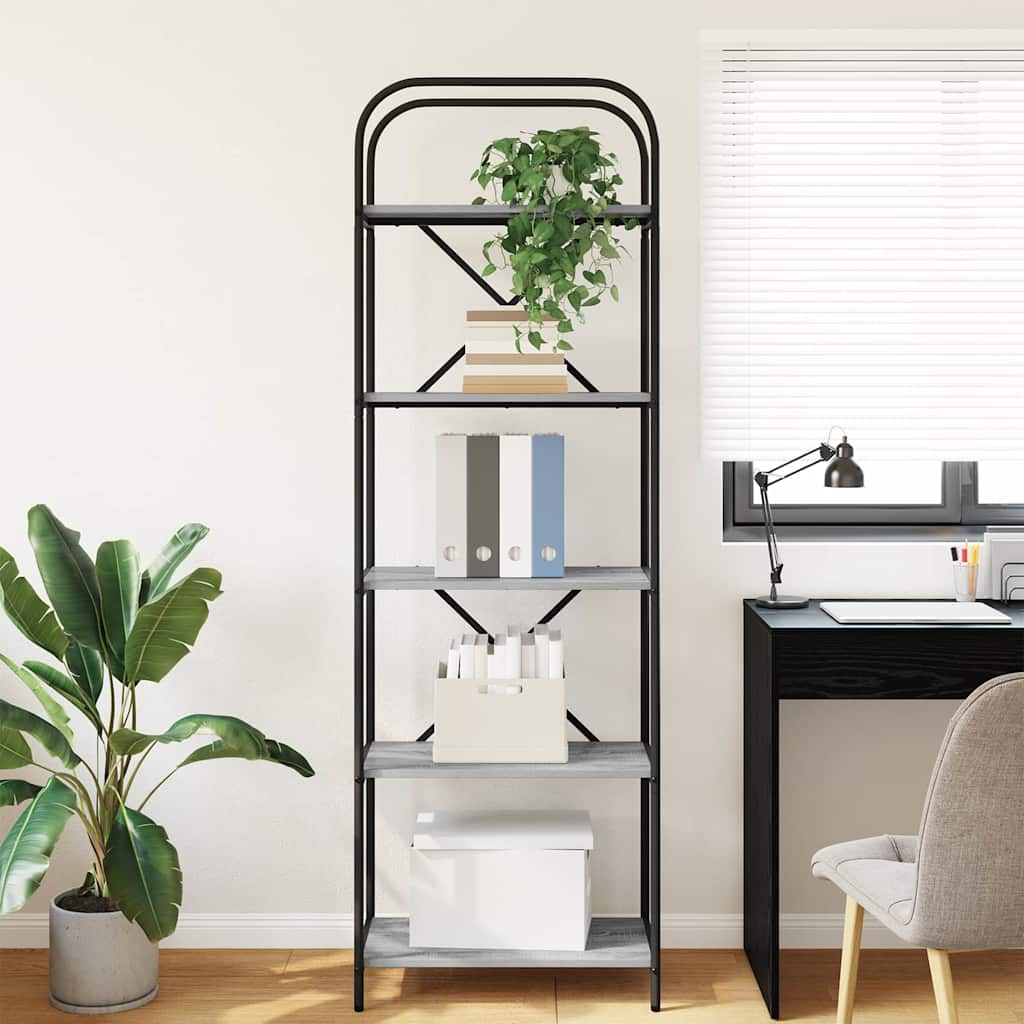 Regal Grau Sonoma 60 x 30 x 183 cm Holzwerkstoff