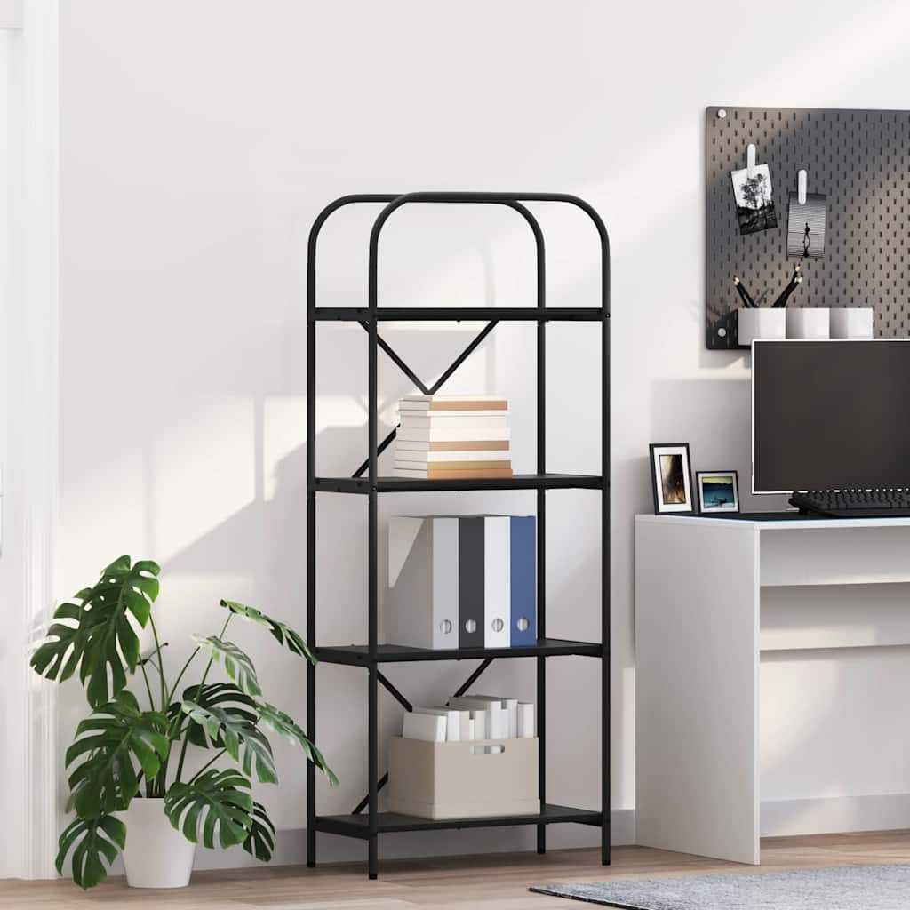 Regal Schwarz Eichen-Optik 60 x 30 x 146 cm Holzwerkstoff
