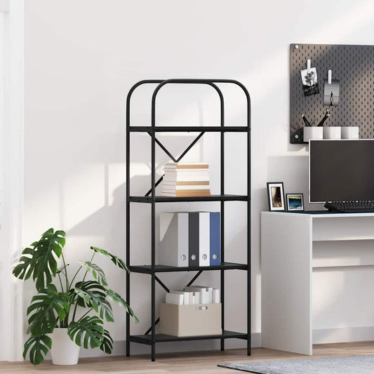 Regal Schwarz Eichen-Optik 60 x 30 x 146 cm Holzwerkstoff