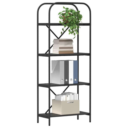 Regal Schwarz Eichen-Optik 60 x 30 x 146 cm Holzwerkstoff