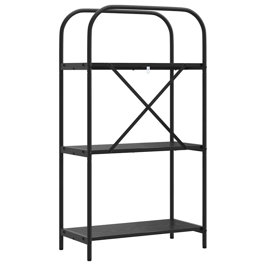 Regal Schwarz Eichen-Optik 60 x 30 x 109 cm Holzwerkstoff