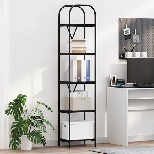 Regal Schwarz Eichen-Optik 40 x 30 x 183 cm Holzwerkstoff