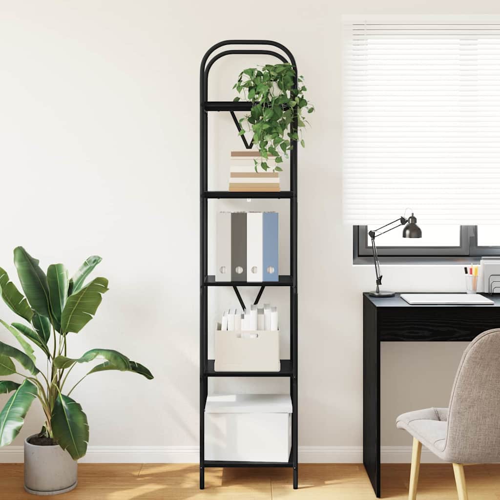 Regal Schwarz Eichen-Optik 40 x 30 x 183 cm Holzwerkstoff