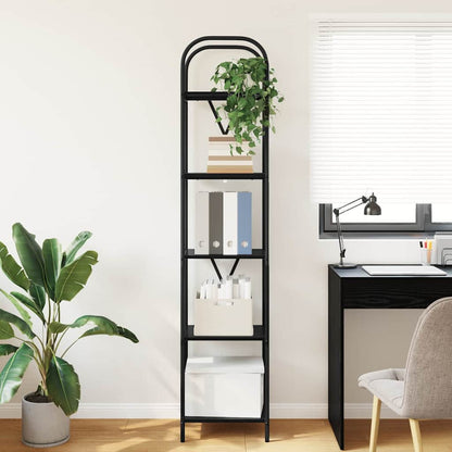 Regal Schwarz Eichen-Optik 40 x 30 x 183 cm Holzwerkstoff