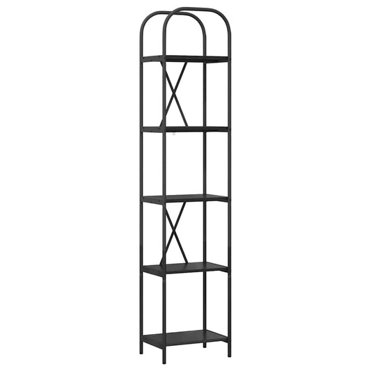 Regal Schwarz Eichen-Optik 40 x 30 x 183 cm Holzwerkstoff
