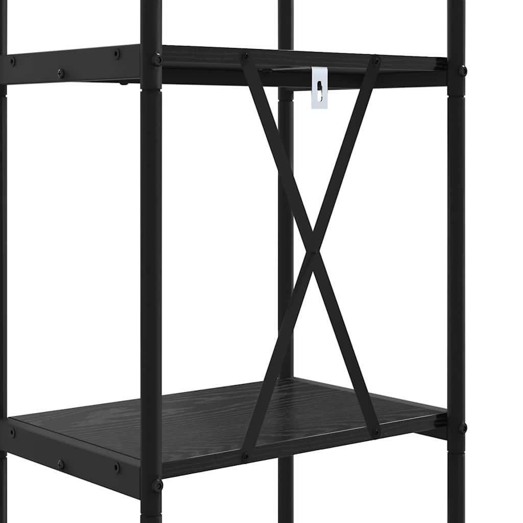 Regal Schwarz Eichen-Optik 40 x 30 x 109 cm Holzwerkstoff