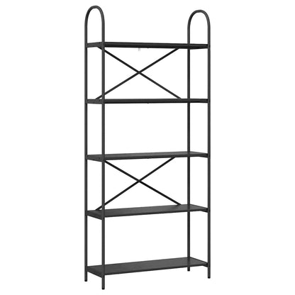 Regal Schwarz Eichen-Optik 80 x 30 x 183 cm Holzwerkstoff
