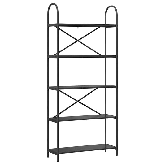 Regal Schwarz Eichen-Optik 80 x 30 x 183 cm Holzwerkstoff