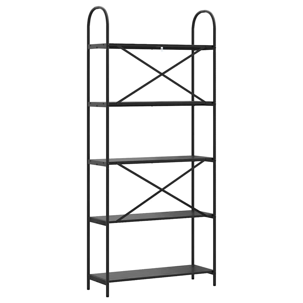 Regal Schwarz Eichen-Optik 80 x 30 x 183 cm Holzwerkstoff