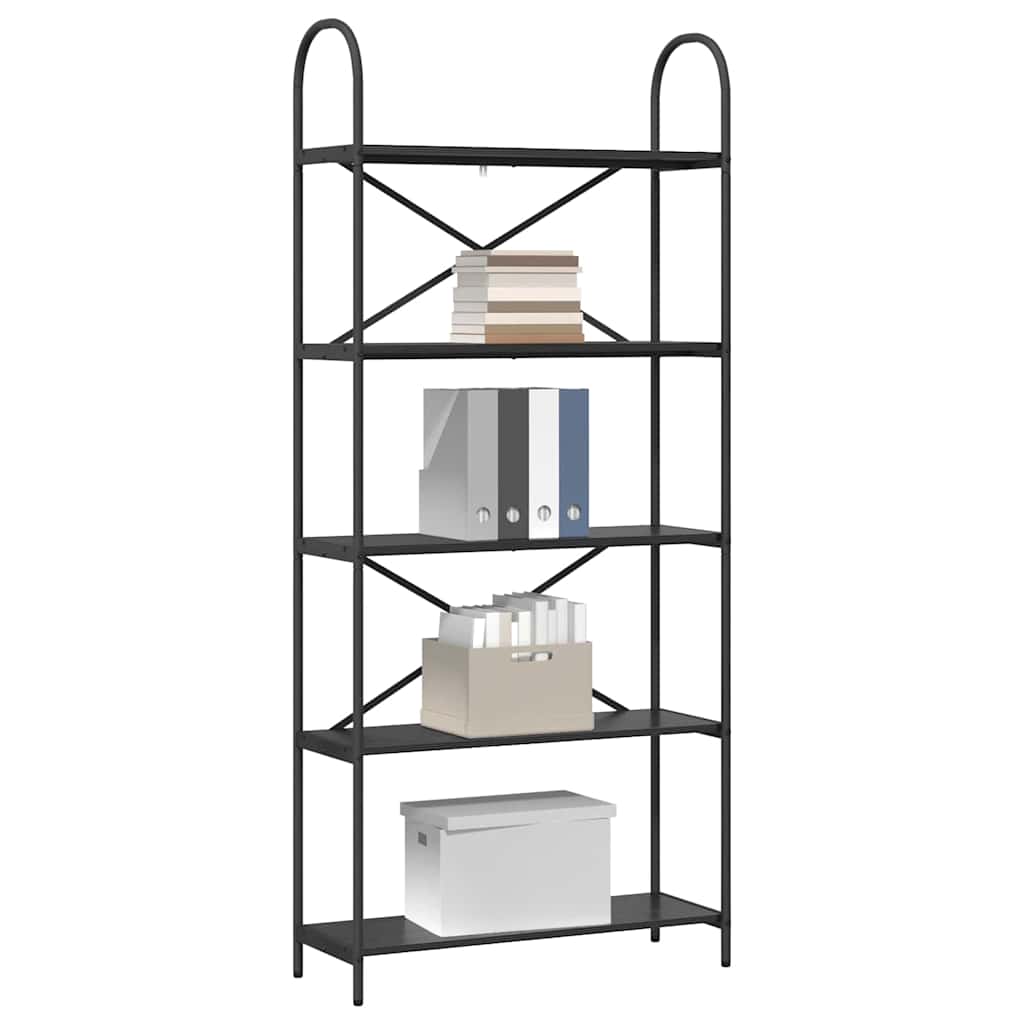 Regal Schwarz Eichen-Optik 80 x 30 x 183 cm Holzwerkstoff
