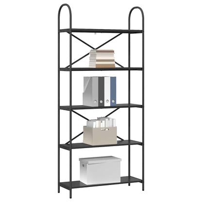 Regal Schwarz Eichen-Optik 80 x 30 x 183 cm Holzwerkstoff