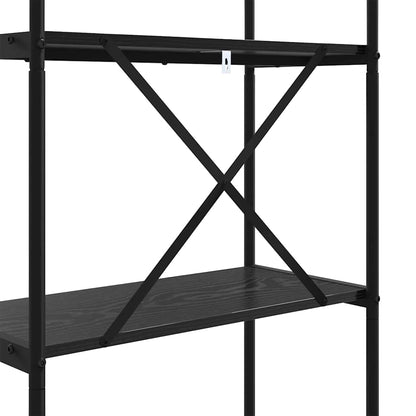 Regal Schwarz Eichen-Optik 80 x 30 x 146 cm Holzwerkstoff