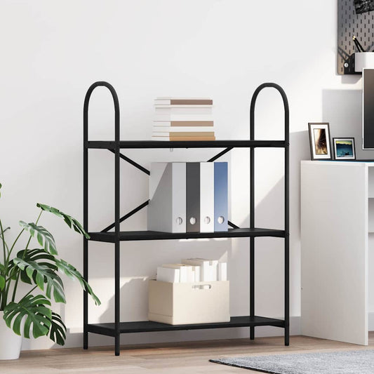 Regal Schwarz Eichen-Optik 80 x 30 x 109 cm Holzwerkstoff