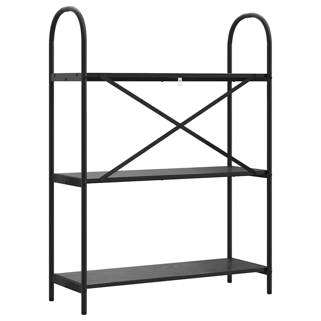 Regal Schwarz Eichen-Optik 80 x 30 x 109 cm Holzwerkstoff