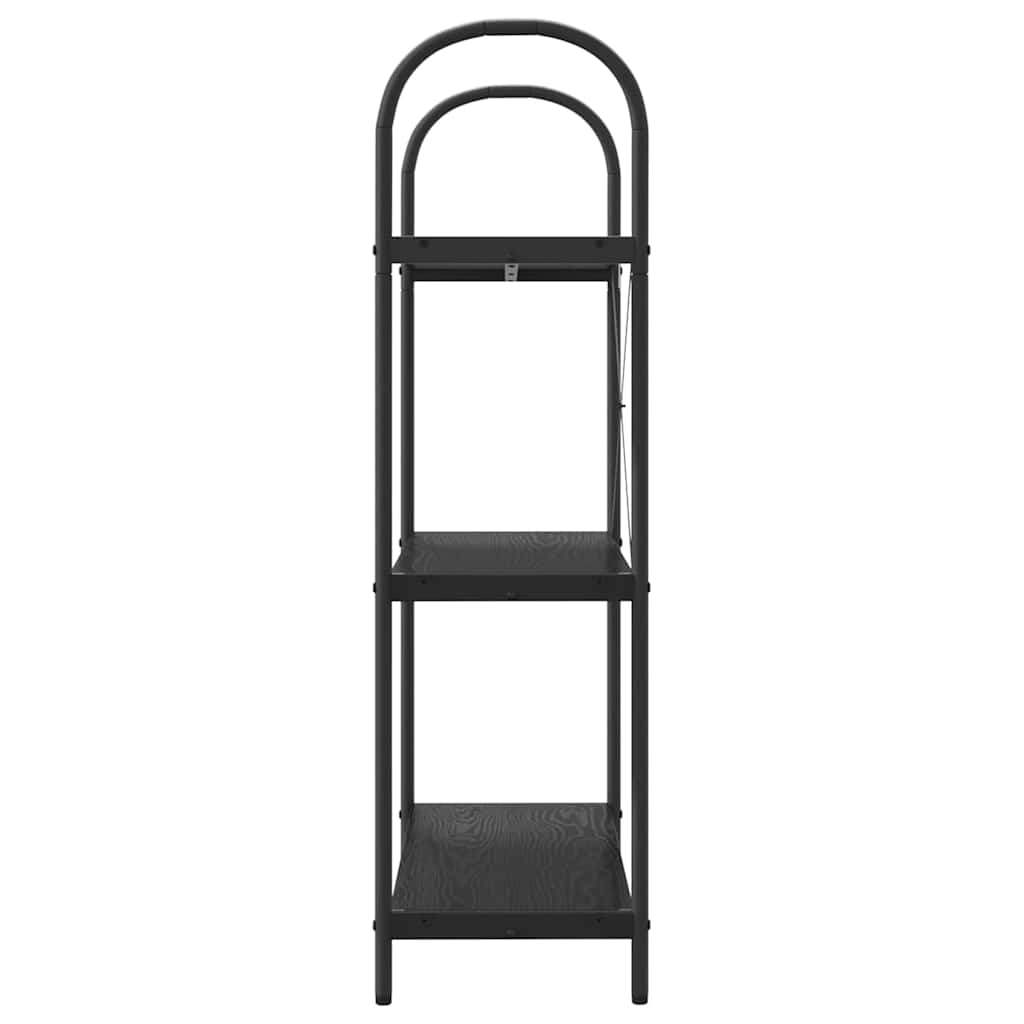 Regal Schwarz Eichen-Optik 80 x 30 x 109 cm Holzwerkstoff
