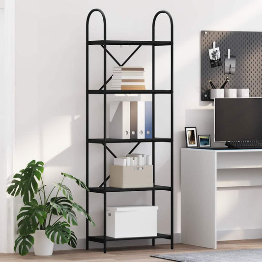 Regal Schwarz Eichen-Optik 60 x 30 x 183 cm Holzwerkstoff