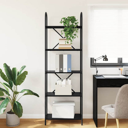 Regal Schwarz Eichen-Optik 60 x 30 x 183 cm Holzwerkstoff