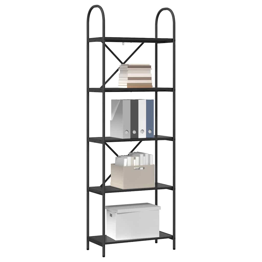 Regal Schwarz Eichen-Optik 60 x 30 x 183 cm Holzwerkstoff