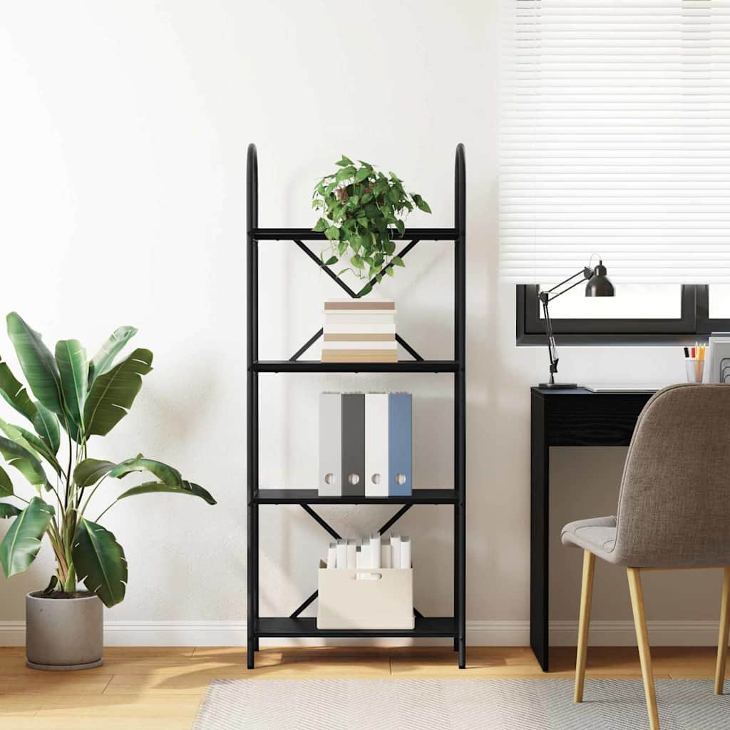 Regal Schwarz Eichen-Optik 60 x 30 x 146 cm Holzwerkstoff