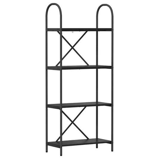 Regal Schwarz Eichen-Optik 60 x 30 x 146 cm Holzwerkstoff