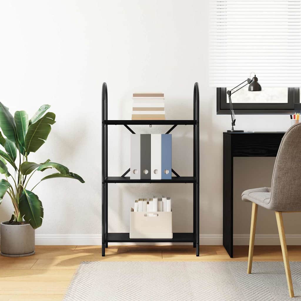Regal Schwarz Eichen-Optik 60 x 30 x 109 cm Holzwerkstoff