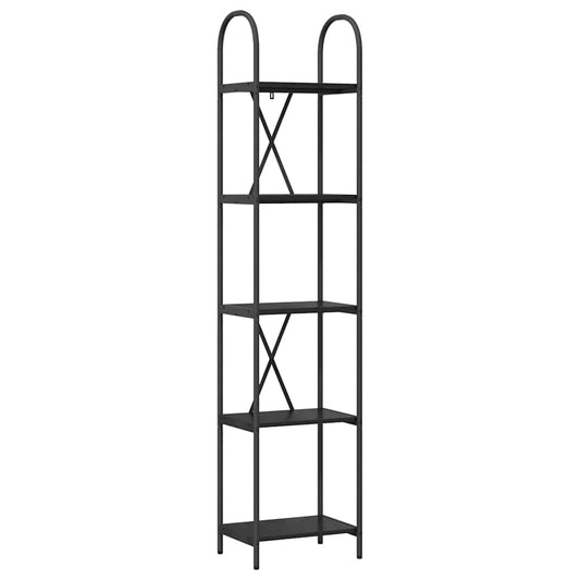 Regal Schwarz Eichen-Optik 40 x 30 x 183 cm Holzwerkstoff