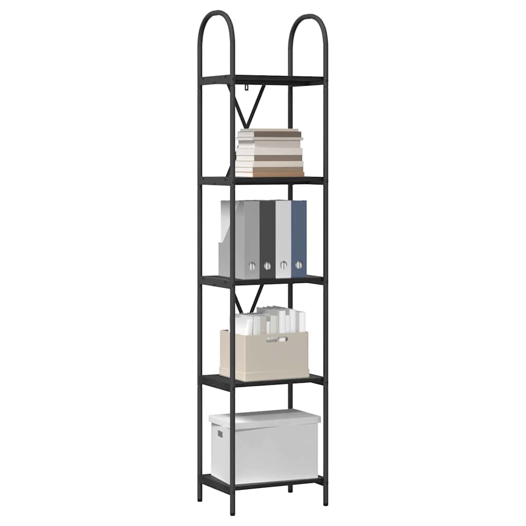 Regal Schwarz Eichen-Optik 40 x 30 x 183 cm Holzwerkstoff