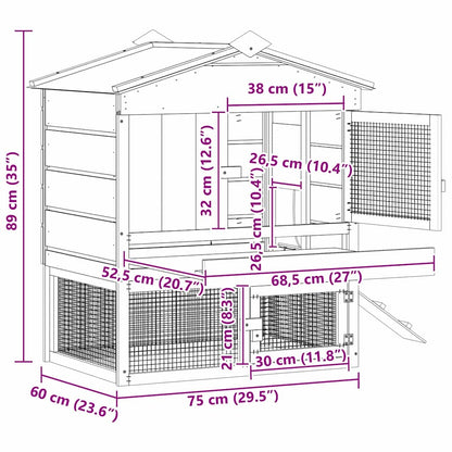 Hühnerstall Braun 75 x 59 x 60 cm
