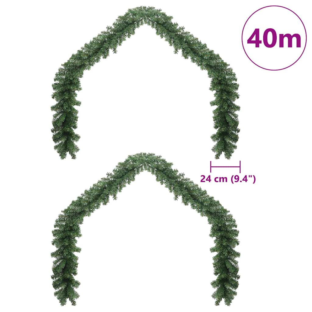Weihnachtsgirlande mit 600 LEDs 2 pcs Grün PVC