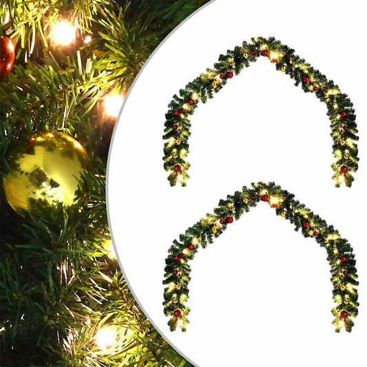 Weihnachtsgirlande mit 600 LEDs 2 pcs Grün PVC
