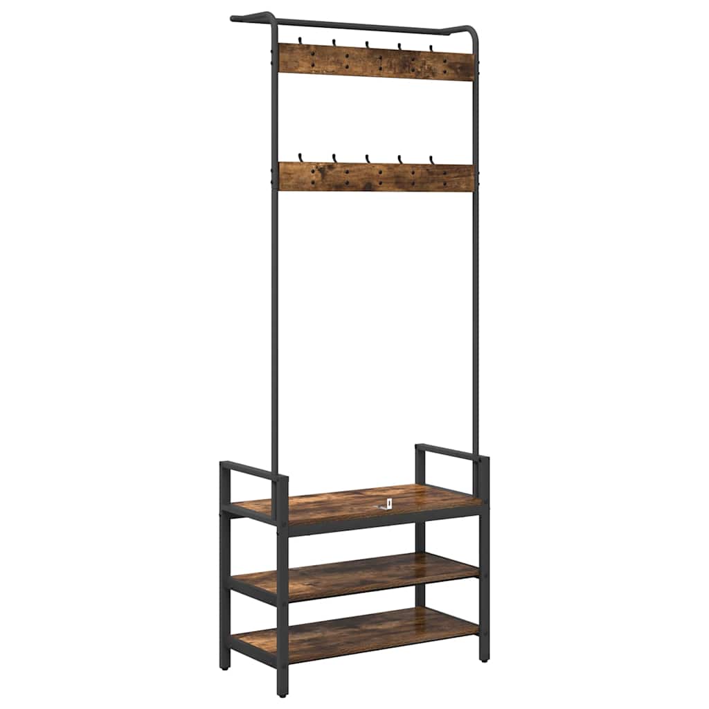 Kleiderständer Räuchereiche 75 x 34 x 184 cm Holzwerkstoff