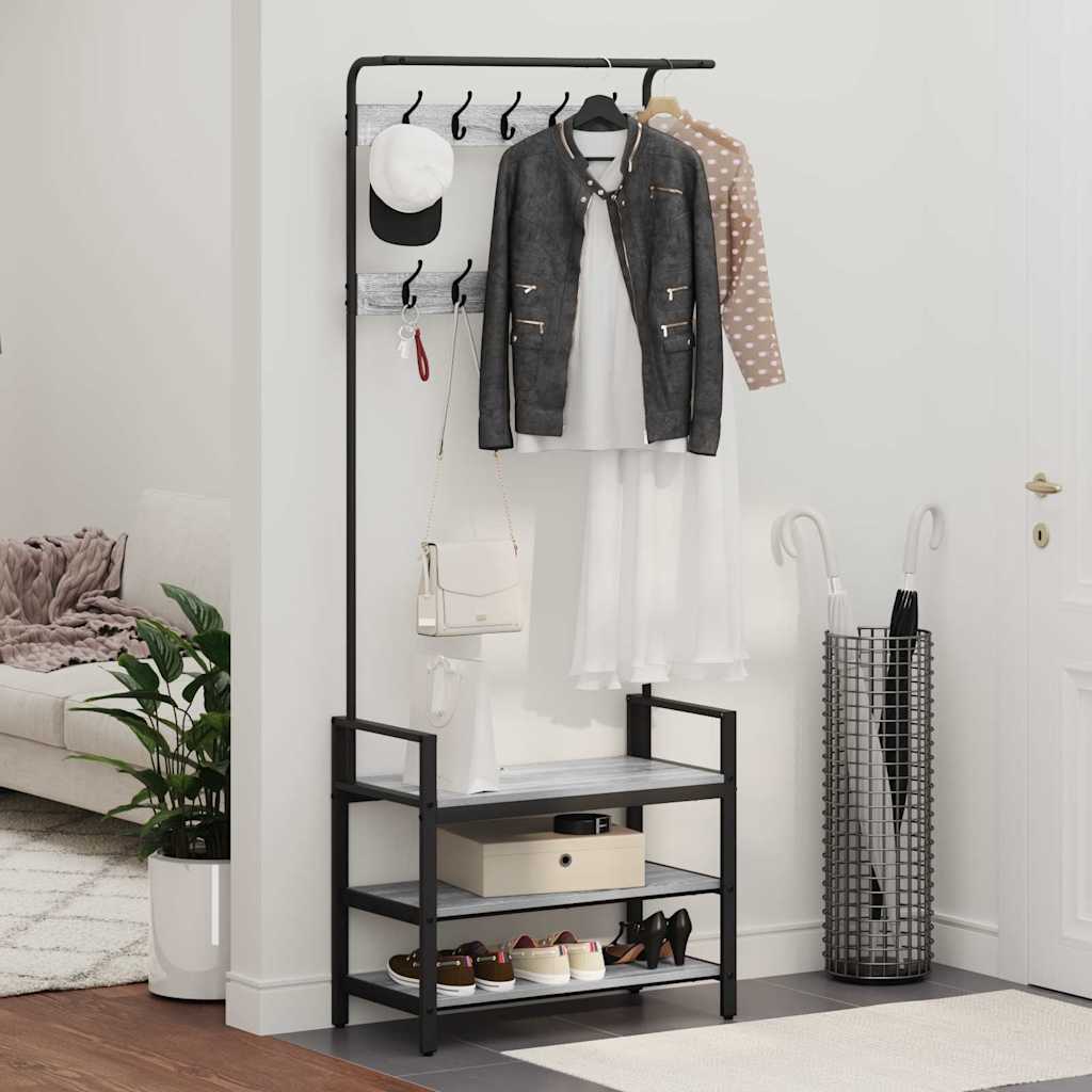 Kleiderständer Grau Sonoma 75 x 34 x 184 cm Holzwerkstoff