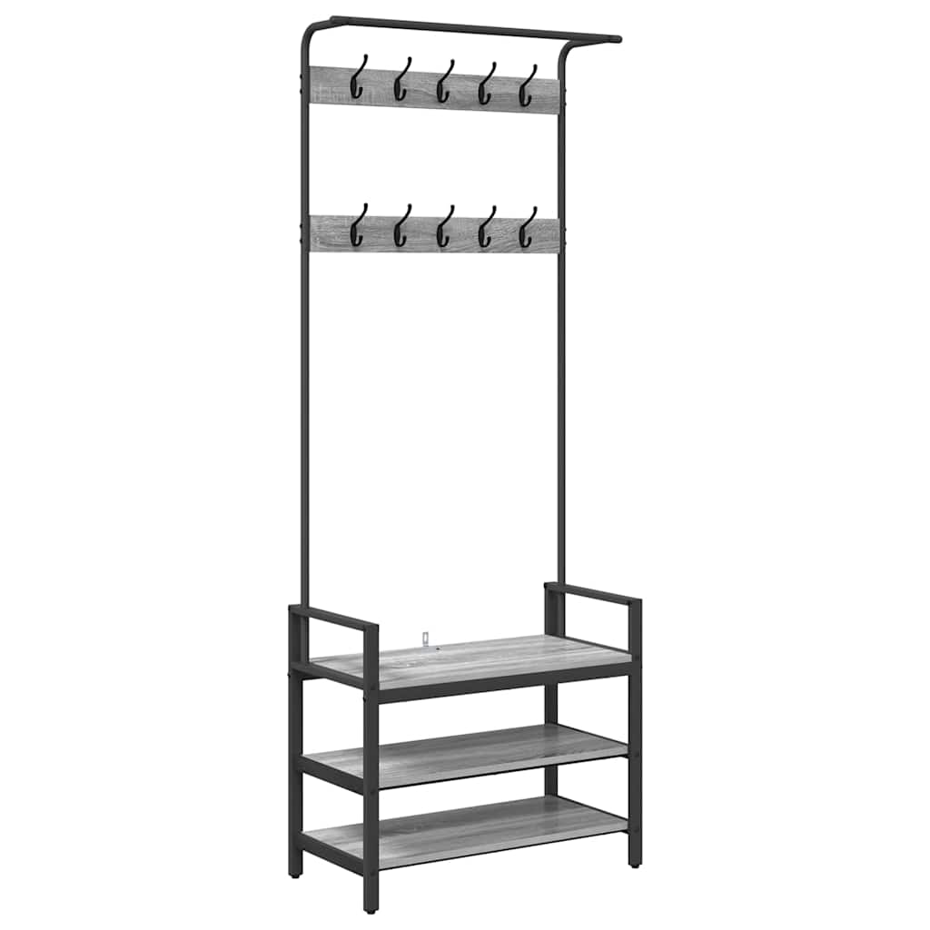 Kleiderständer Grau Sonoma 75 x 34 x 184 cm Holzwerkstoff