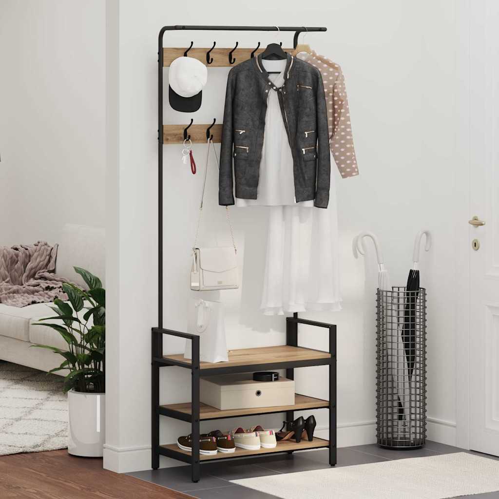 Kleiderständer Artisan-Eiche 75 x 34 x 184 cm Holzwerkstoff