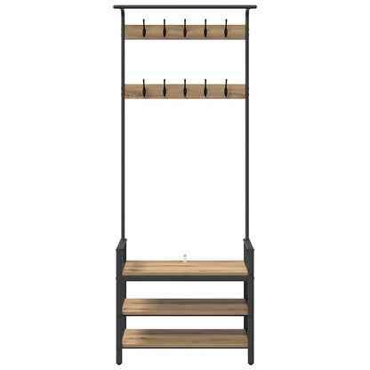 Kleiderständer Artisan-Eiche 75 x 34 x 184 cm Holzwerkstoff