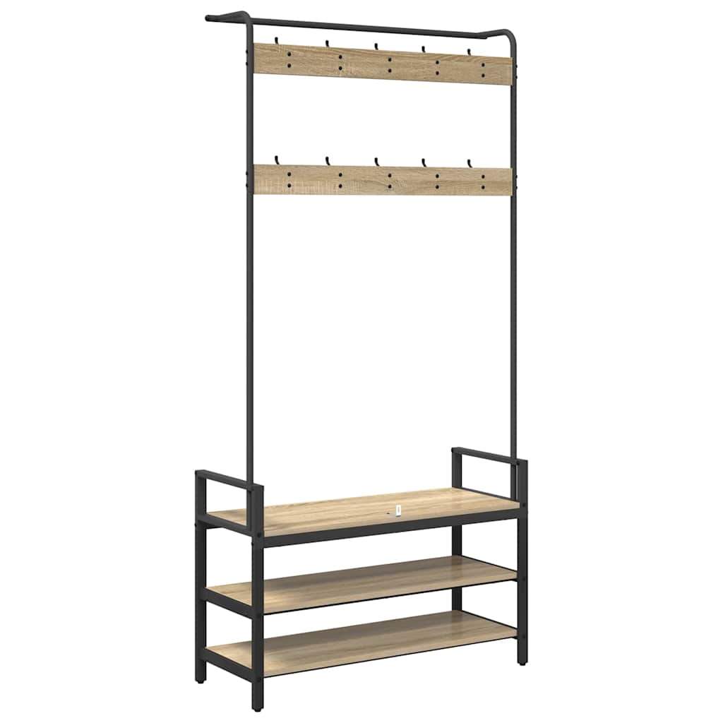 Kleiderständer Sonoma-Eiche 95 x 34 x 184 cm Holzwerkstoff