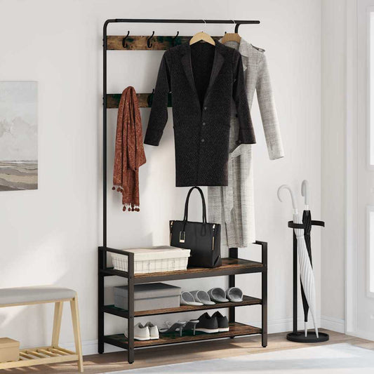 Kleiderständer Räuchereiche 95 x 34 x 184 cm Holzwerkstoff