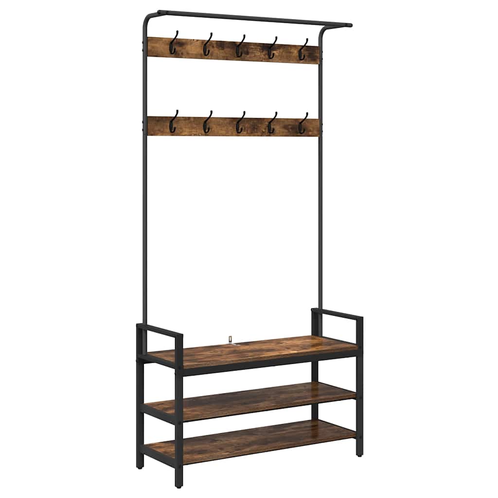 Kleiderständer Räuchereiche 95 x 34 x 184 cm Holzwerkstoff