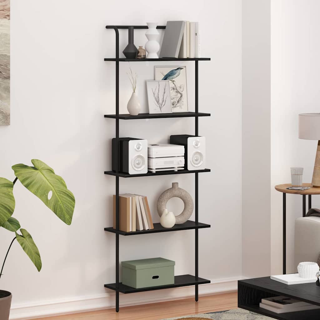 Regal Schwarz Eichen-Optik 60 x 24 x 168 cm Holzwerkstoff