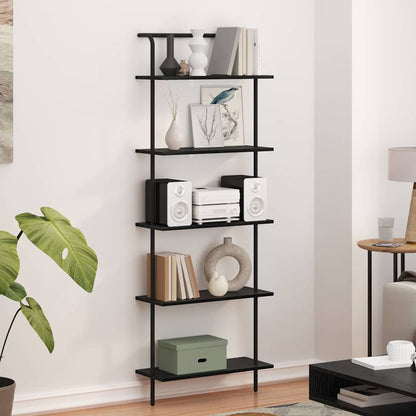 Regal Schwarz Eichen-Optik 60 x 24 x 168 cm Holzwerkstoff